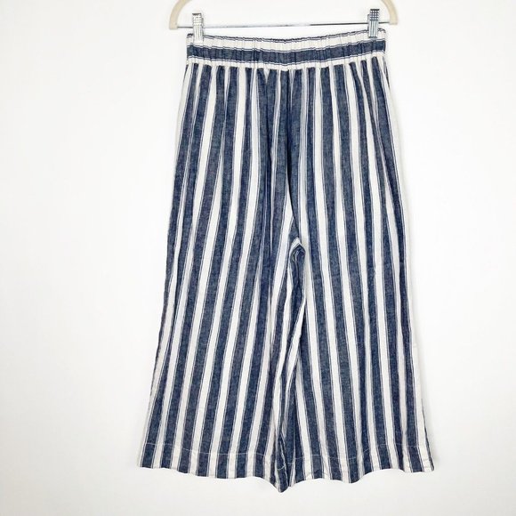 Madewell Linen Pants Size Small Pull On Wide Leg Cropped - Picture 6 of 11